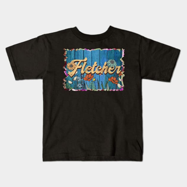 Retro Fletcher Name Flowers Limited Edition Proud Classic Styles Kids T-Shirt by Friday The 13th